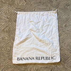 Banana Republic White Drawstring Logo Bag